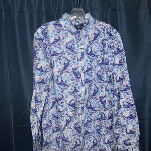 Mens, USA PALM(never worn) large, marlin themed, casual button up.